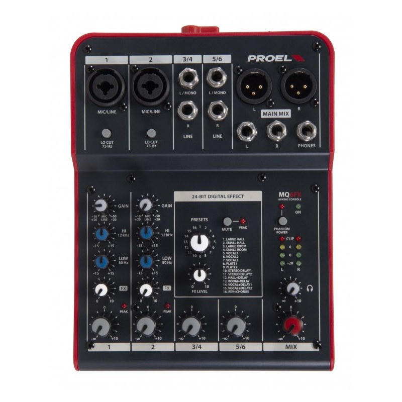 PROEL MQ6FX MIXER 6 CANALI CON EFFETTI DIGITALI