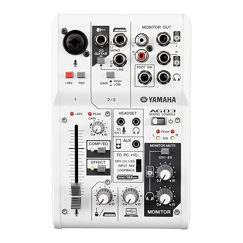 YAMAHA AG03 MIXER USB 3 CANALI CON INTERFACCIA AUDIO PER BROADCASTING / PODCASTING