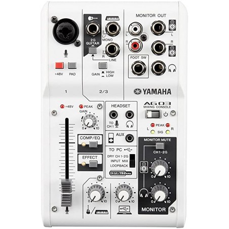 YAMAHA AG03 MIXER USB 3 CANALI CON INTERFACCIA AUDIO PER BROADCASTING / PODCASTING