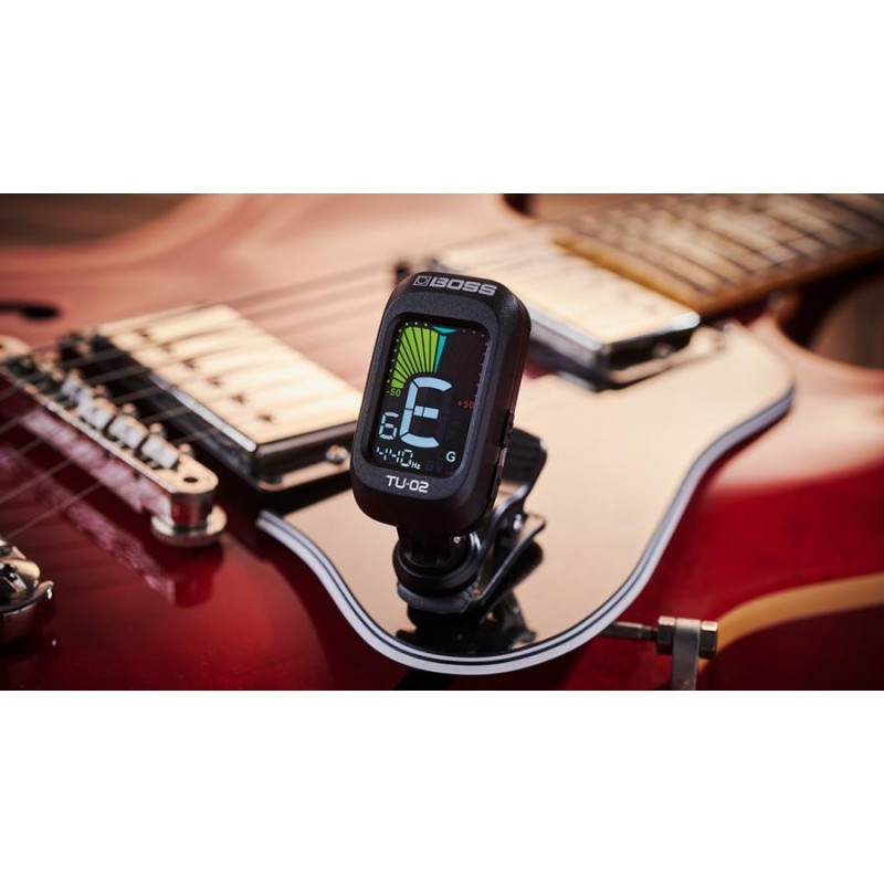 BOSS TU02 ACCORDATORE CROMATICO CLIP-ON PER CHITARRA / BASSO / UKULELE BOSS TU02 ACCORDATORE CROMATICO CLIP-ON PER CHITARRA / BASSO / UKULELE