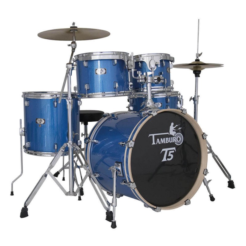 TAMBURO T5S22BLSK  BATTERIA ACUSTICA COMPLETA BLUE SPARKLE TAMBURO T5S22BLSK  BATTERIA ACUSTICA COMPLETA BLUE SPARKLE