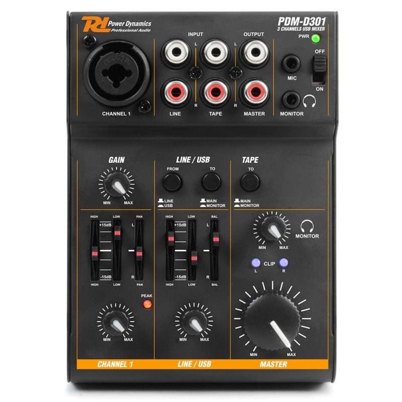 POWER DYNAMIC PDM-D301BT MIXER 3 CH + EQ+ BT