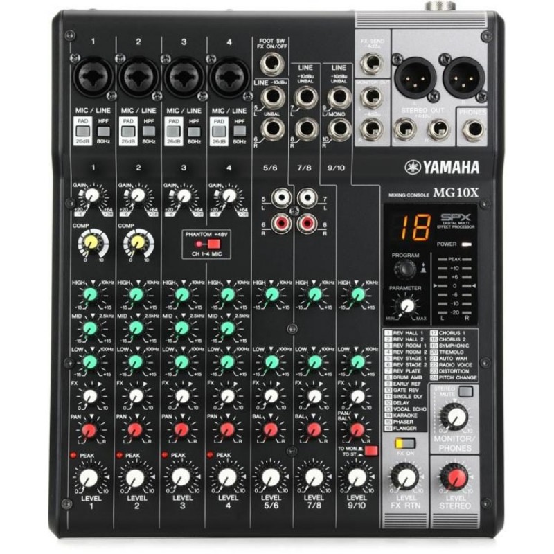 YAMAHA MG10X MIXER 10 CANALI CON ALIMENTAZIONE PHANTOM ED EFFETTI