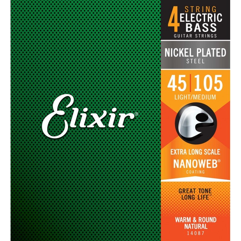 ELIXIR 14087 MUTA CORDE PER BASSO 4 CORDE 45-105 ELIXIR 14087 MUTA CORDE PER BASSO 4 CORDE 45-105