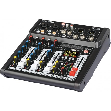 ITALIAN STAGE 2MIX4PRO MIXER CON EFFETTI 4 CANALI CON USB E BLUETOOTH