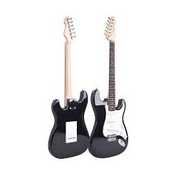 MAXINE STV125N CHITARRA ELETTRICA 3/4 NERA CON CUSTODIA E TRACOLLA