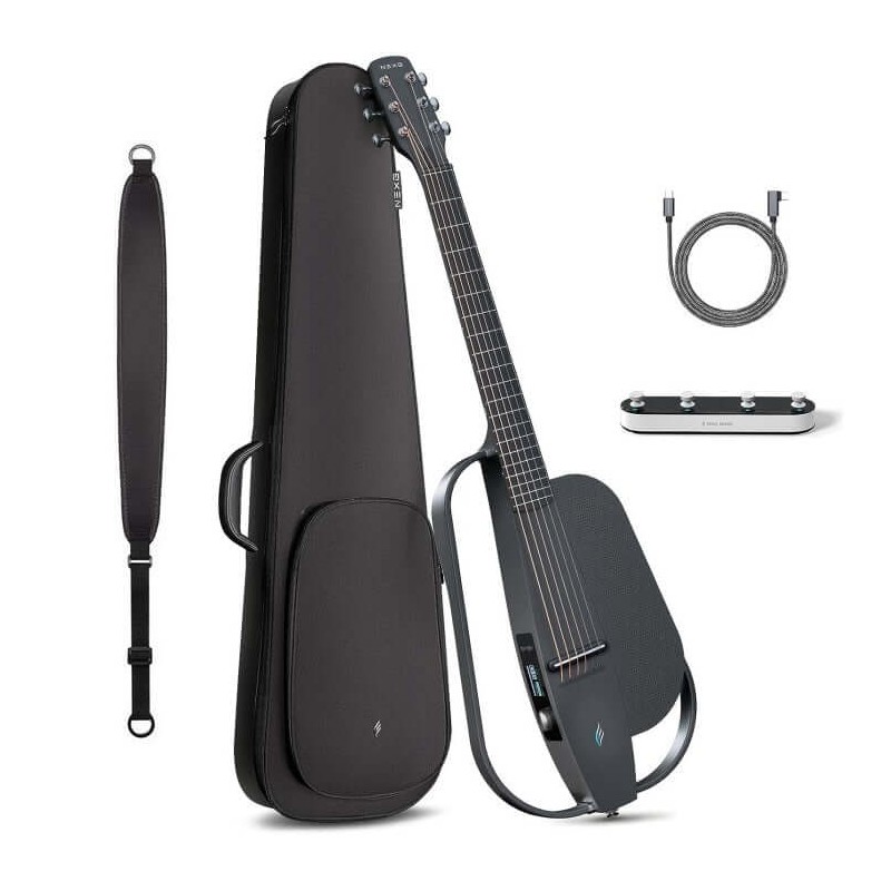 ENYA MUSIC NEXG-2N CHITARRA CLASSICA IN FIBRA DI CARBONIO CON AMPLIFICATORE INTEGRATO 80W NERA