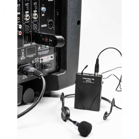 PROEL U24B MICROFONO AD ARCHETTO WIRELESS CON TRASMETTITORE BODYPACK E RICEVITORE 2.4GHz